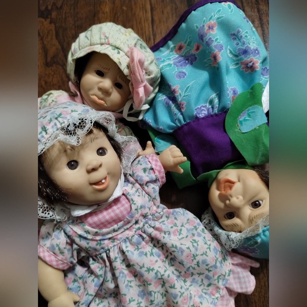 Vintage set of 3 Gi_Go bean bag doll
